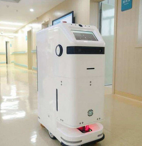 Robô interno da entrega do pacote do auto da farmácia do hospital fornecedor